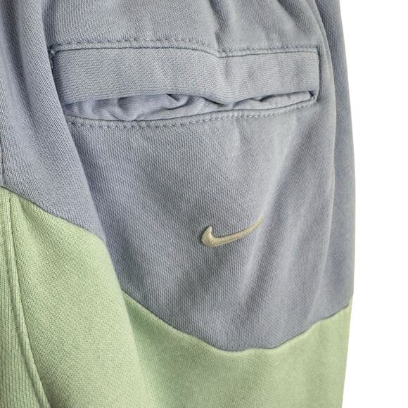 Nike Color Clash Colorblock Green Blue Fleece Retro Cotton Shorts Men's Size S - Picture 5 of 7